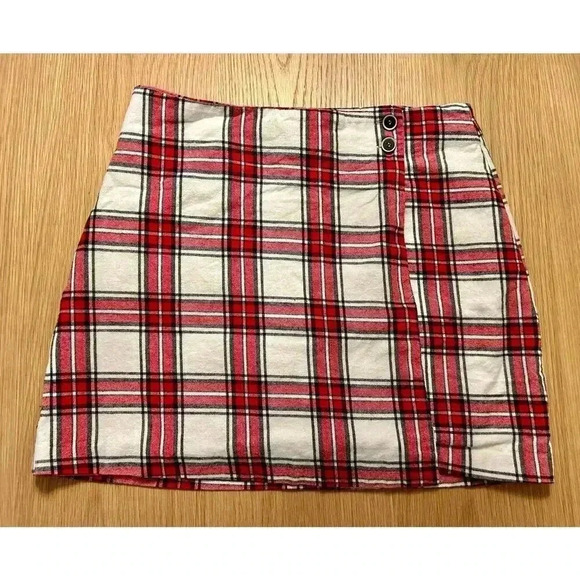 Blue Rain Plaid Mini Skirt size XL - Picture 1 of 6